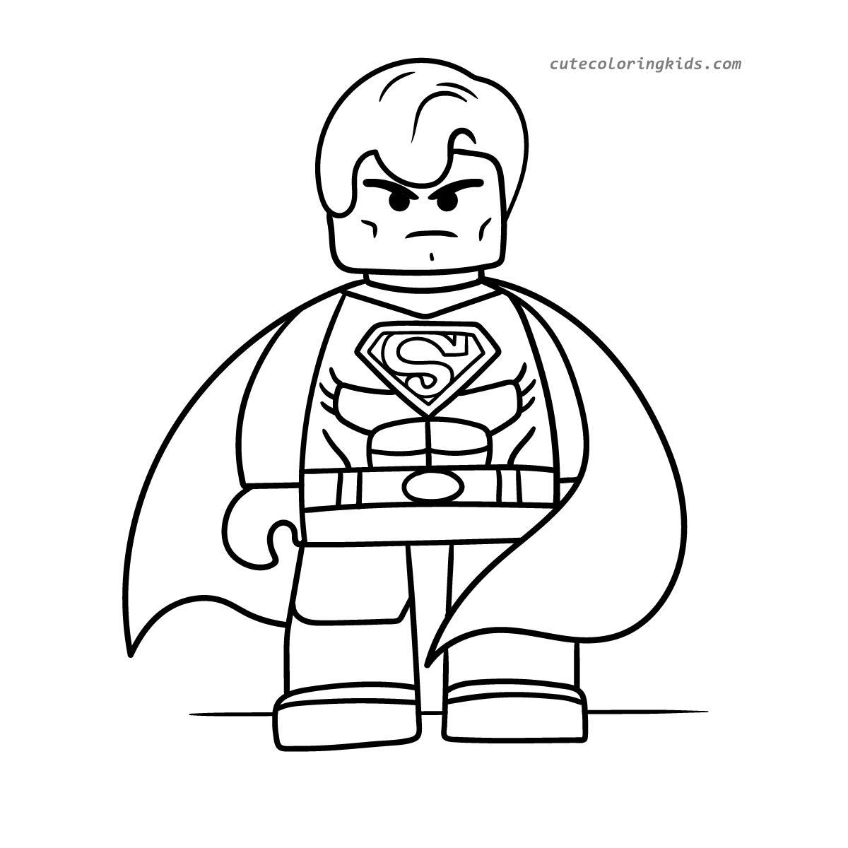 A Determined Lego Superman: Ready for Action Coloring Page