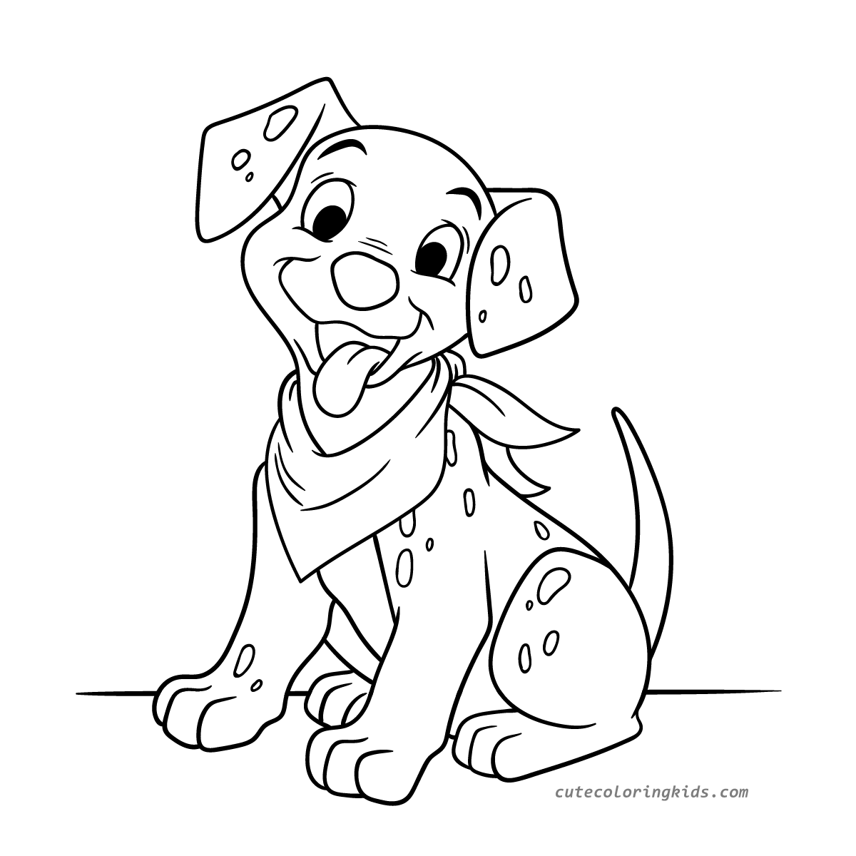 Adorable Dalmatian Puppy Ready for a Fun Coloring Adventure!