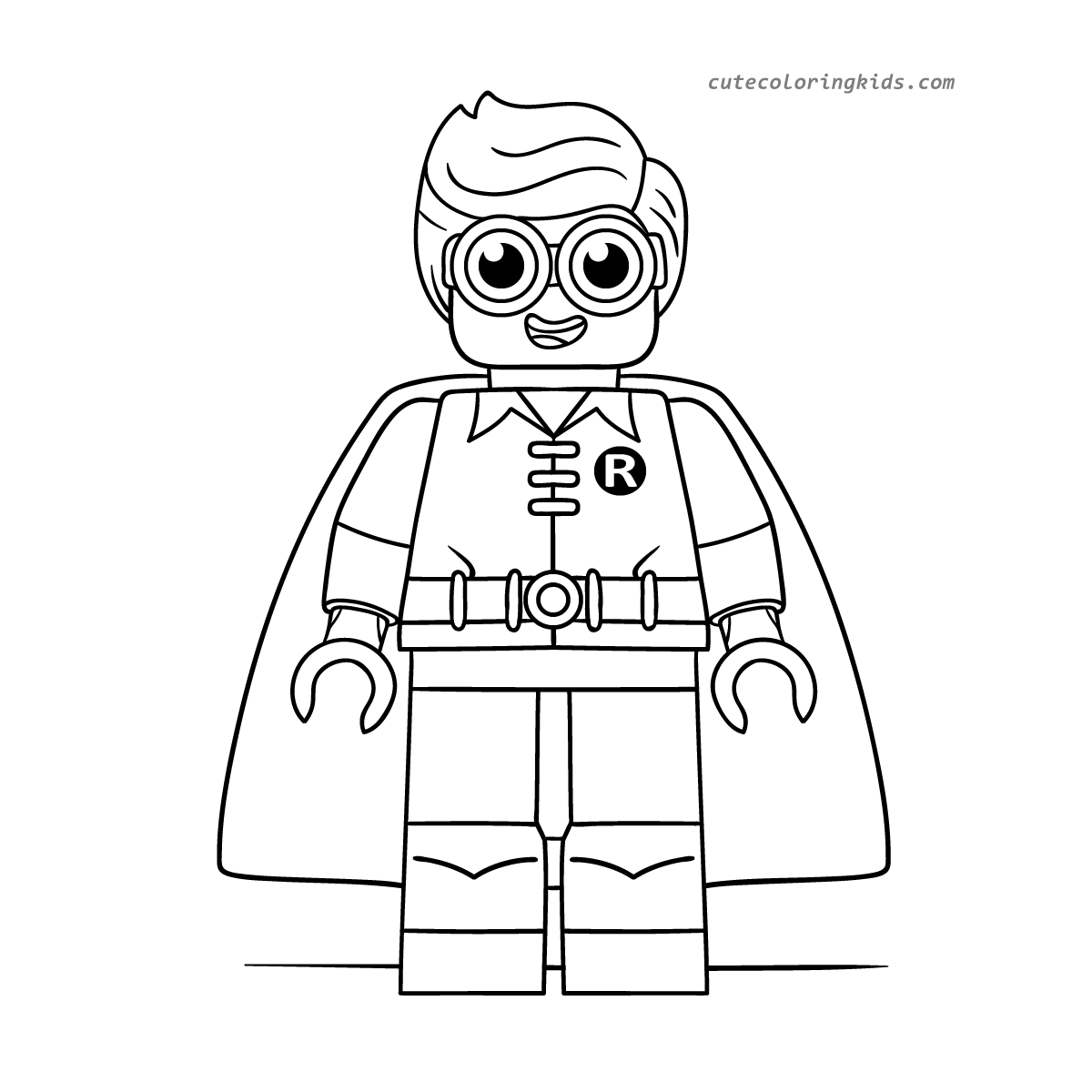 Adorable Lego Robin Coloring Page: A Delightful Superhero for Kids
