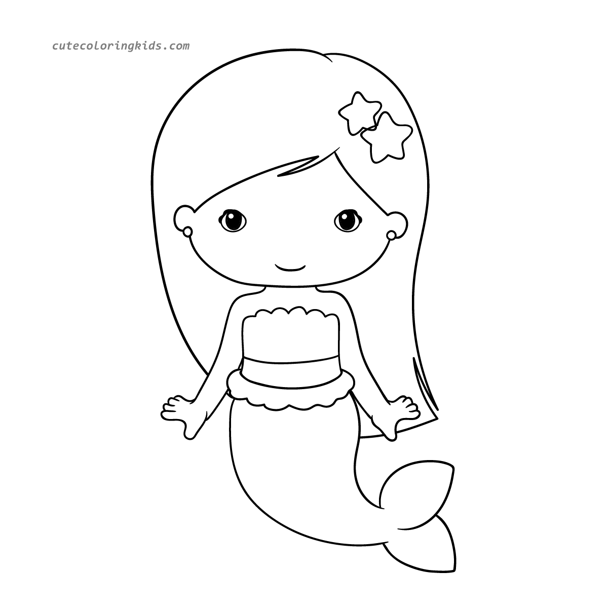 Adorable Mermaid Princess Awaiting Your Coloring Creativity