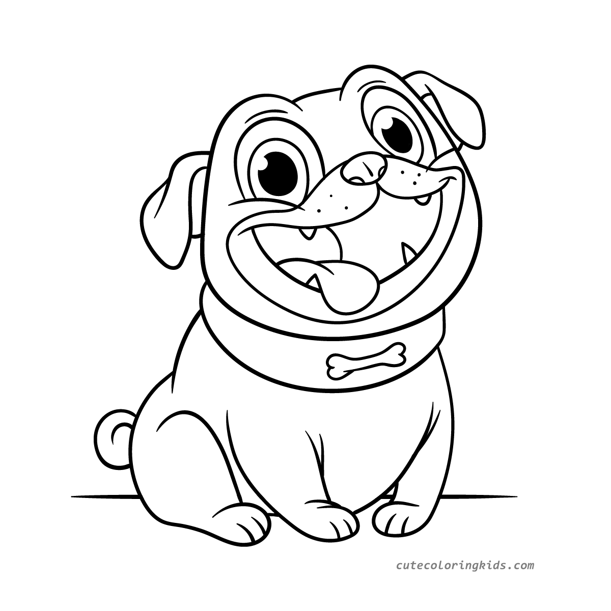Adorable Pug Pup Ready for Your Coloring Creativity!