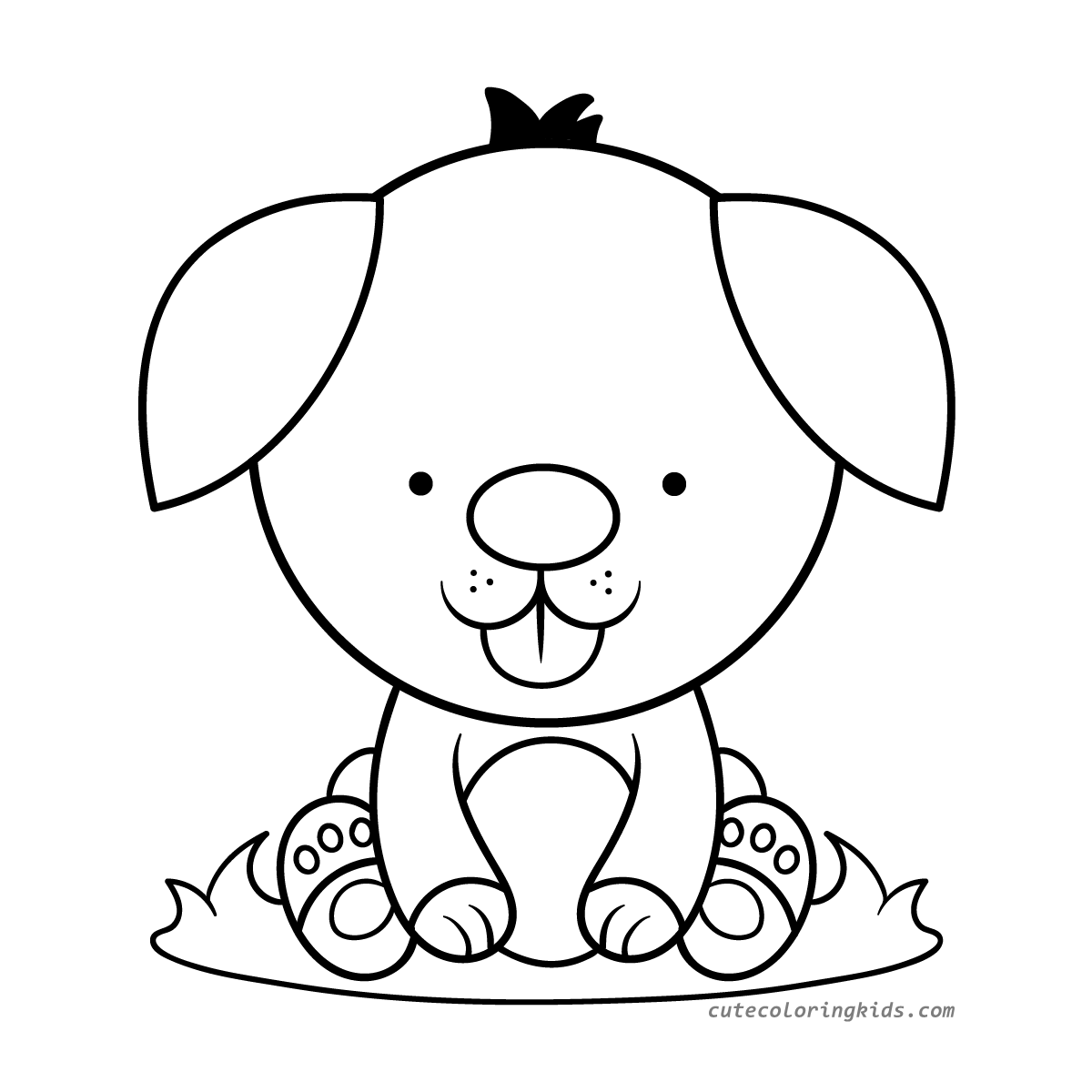 Adorable Puppy Ready for its Coloring Adventure: A Delightful Cartoon for Kids