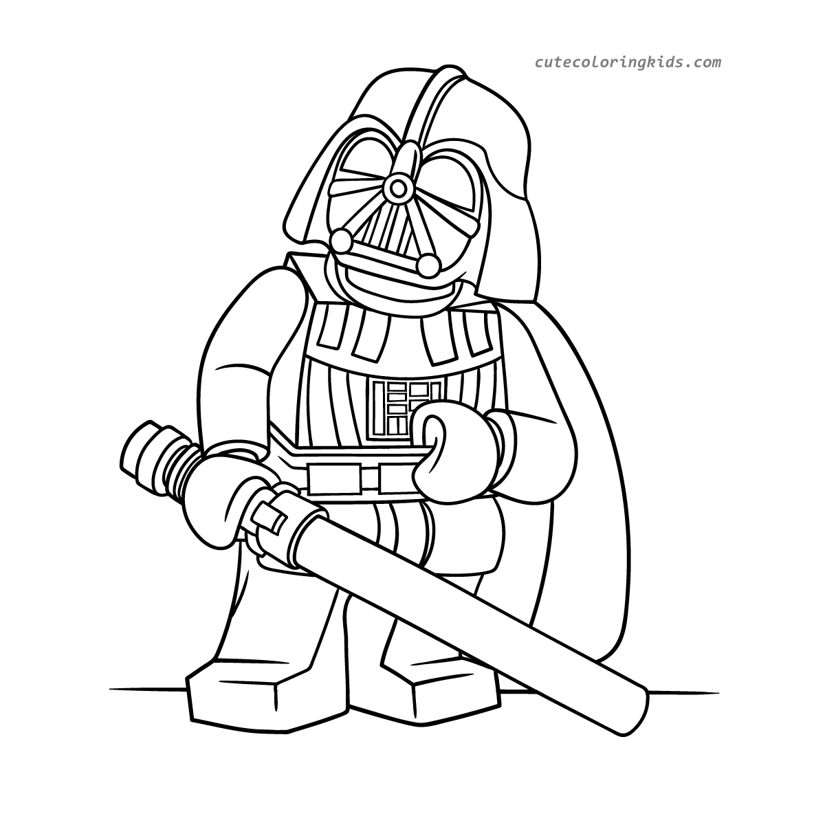Awaiting Your Coloring Skills: LEGO Darth Vader Coloring Page
