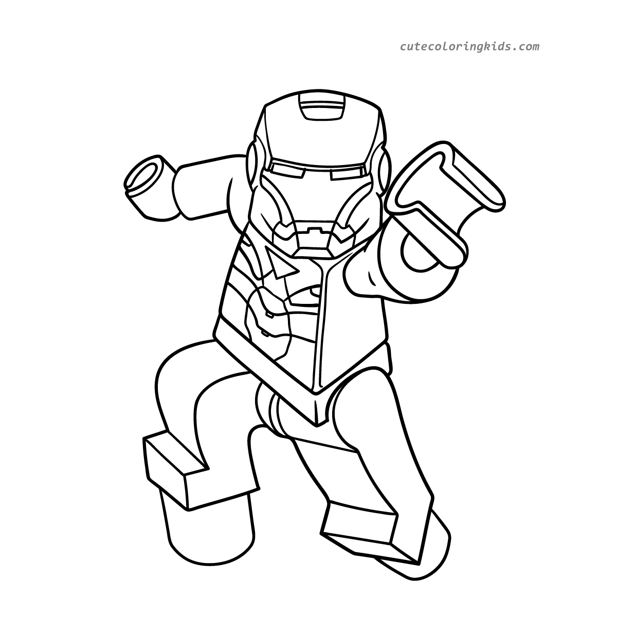 Dynamic LEGO Iron Man Coloring Page: Prepare for Action!