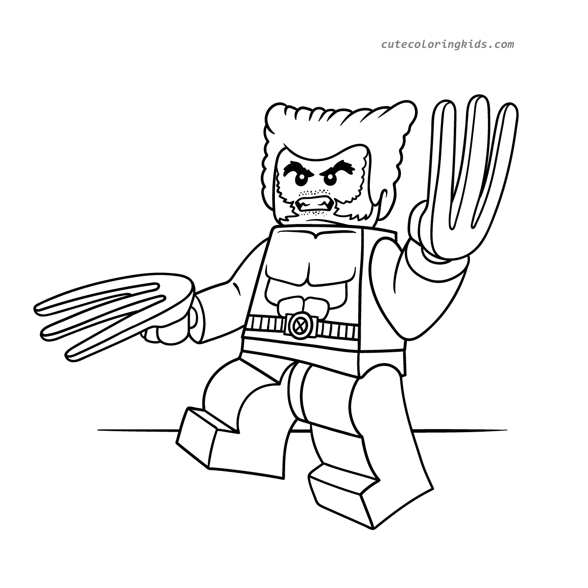 Unleash the Claws! A Fierce LEGO Wolverine Coloring Page