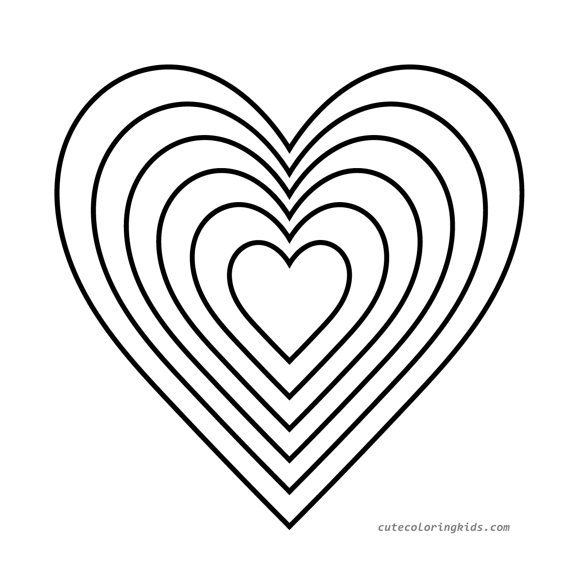 A Charming Concentric Heart: A Lovely Coloring Page for Kids