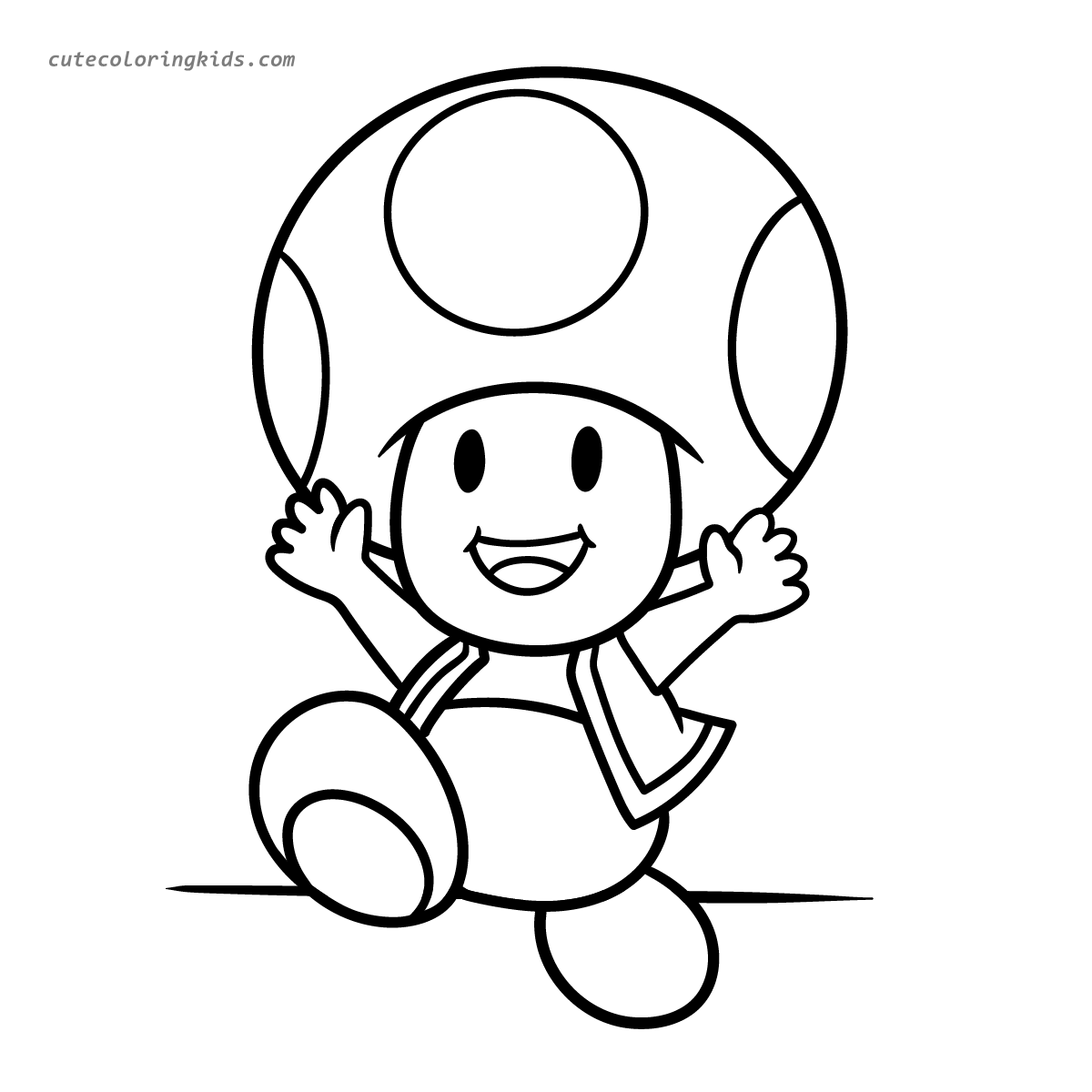 A Joyful Toad Adventure: A Fun Coloring Page Featuring Nintendo's Beloved Character