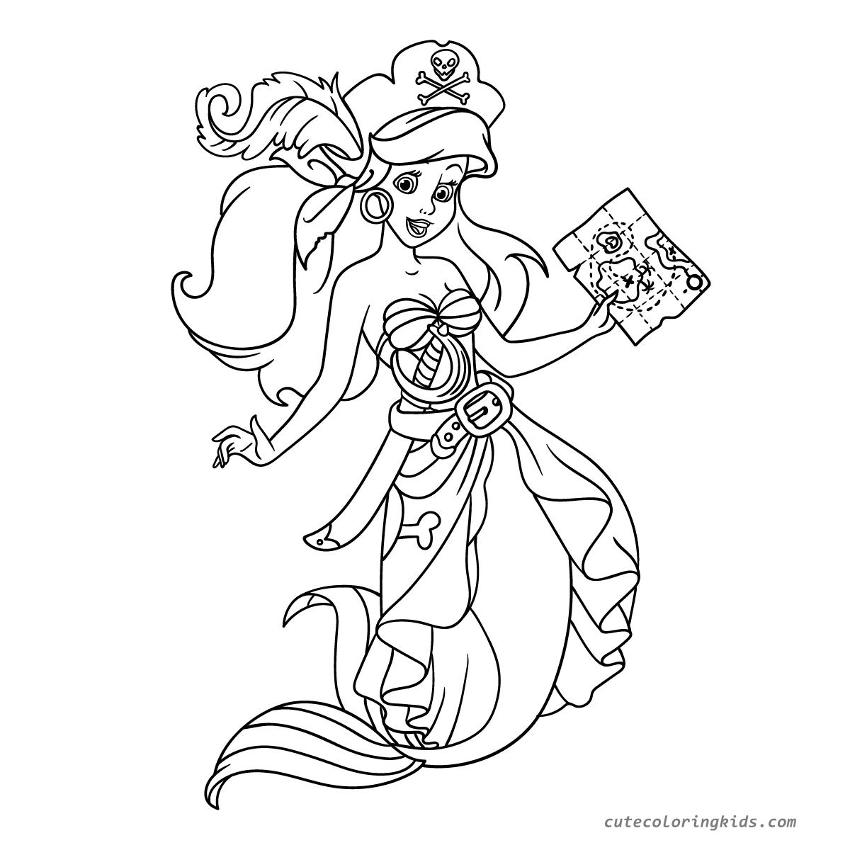 A Pirate Mermaid's Treasure Hunt: A Delightful Coloring Page Adventure