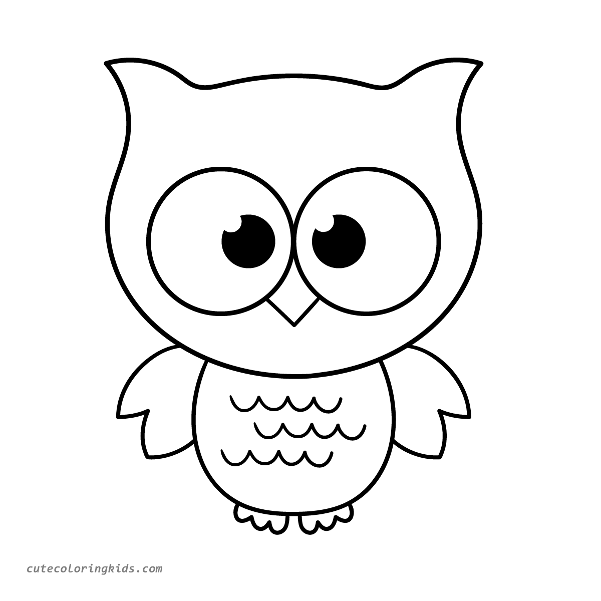 Adorable Big-Eyed Owl: A Delightful Coloring Page for Little Artists