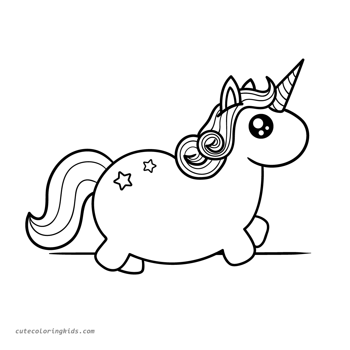 Adorable Chibi Unicorn: A Magical Coloring Page for Little Artists