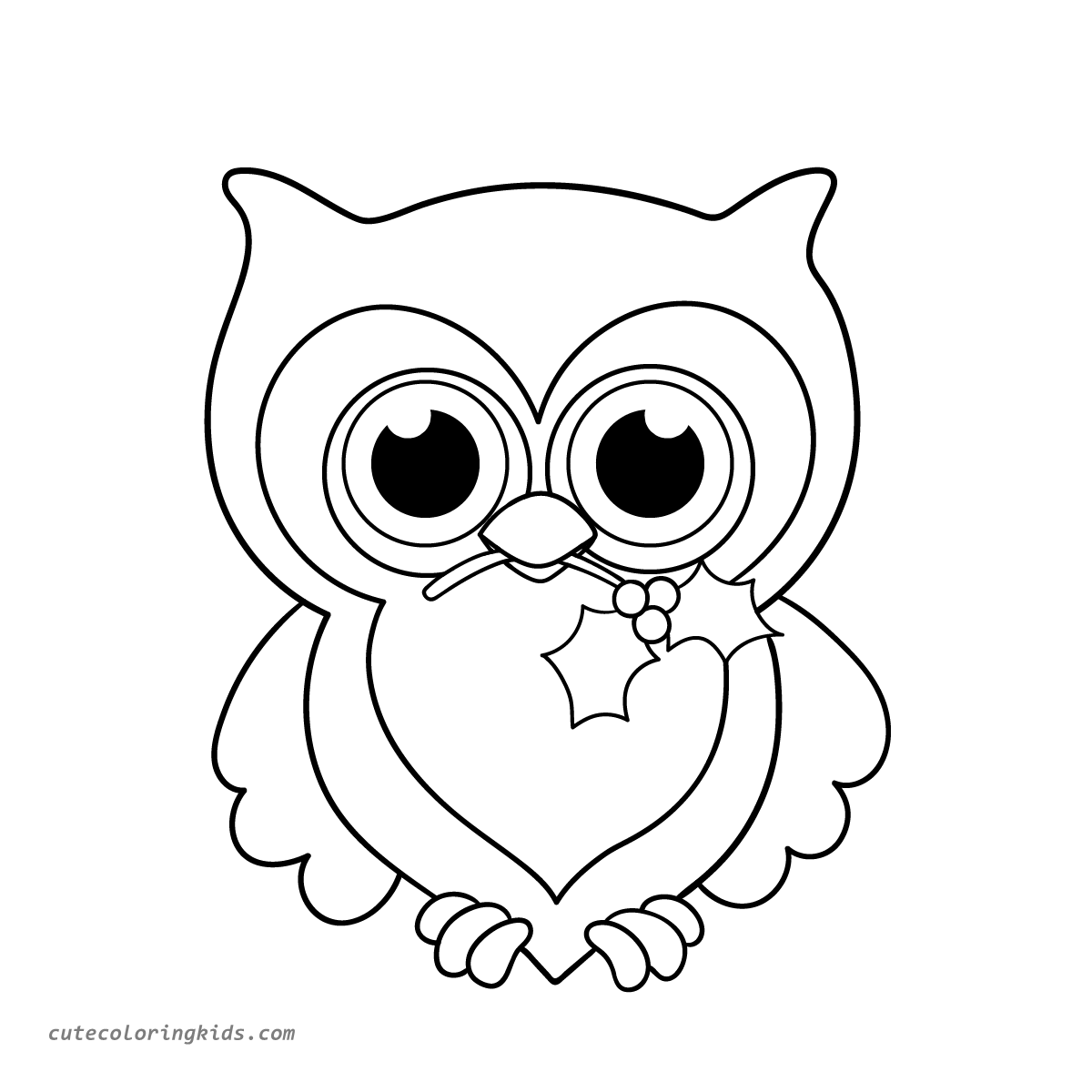 Adorable Holiday Owl: A Festive Coloring Page for Little Artists