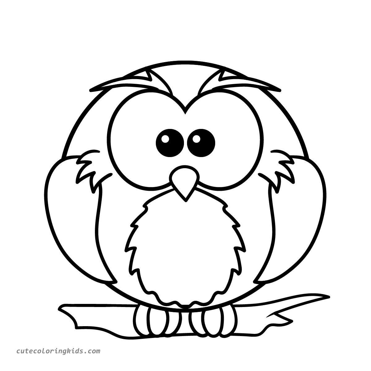 Adorable Round Owl Ready for Your Creative Coloring!