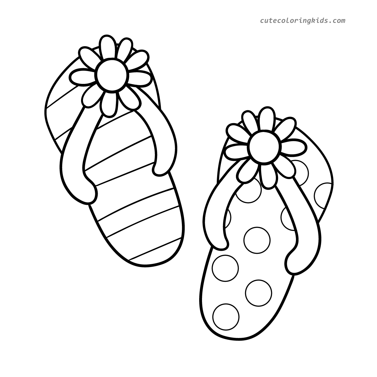 Adorable Summer Flip-Flops Ready for Your Coloring Creativity!