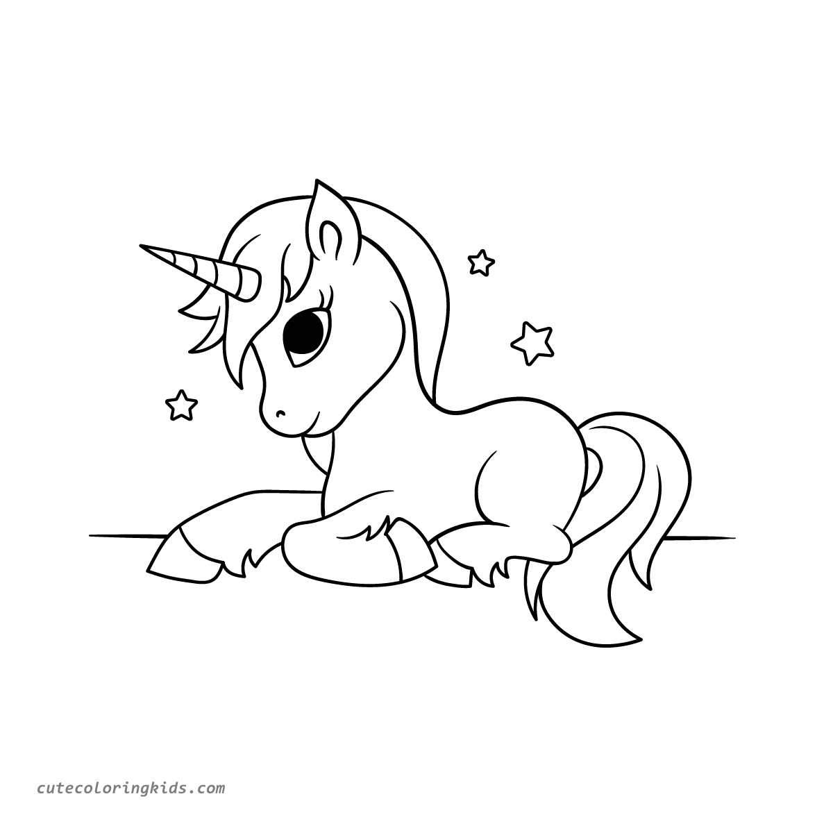 Adorable Unicorn in Dreamland: A Magical Coloring Page for Kids