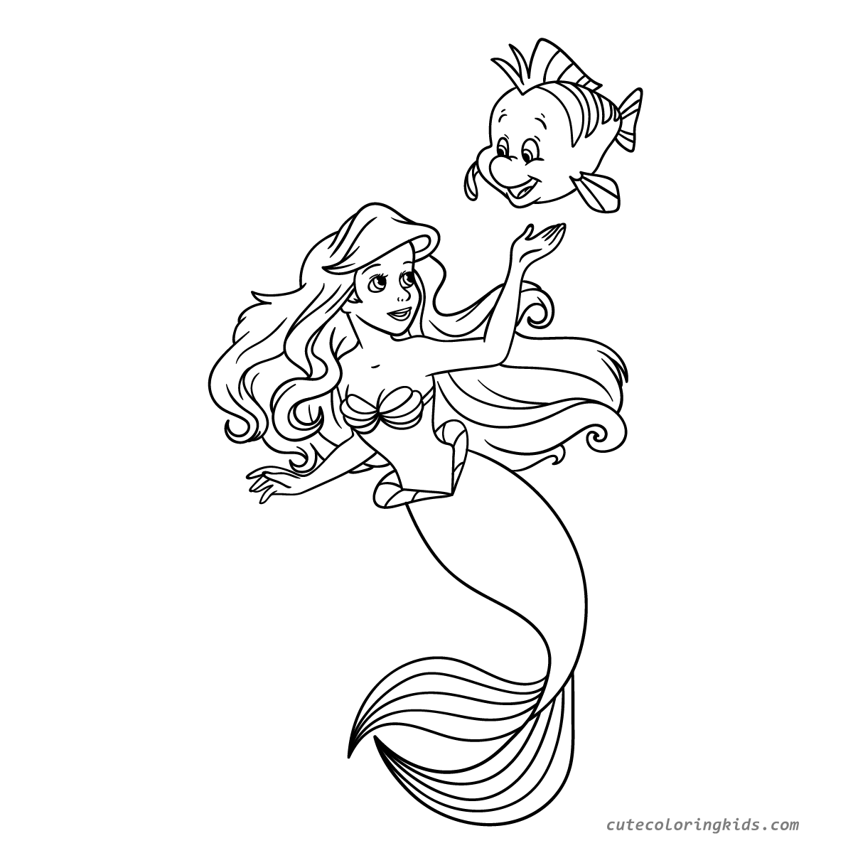 Ariel and Flounder: A Magical Undersea Coloring Adventure for Kids