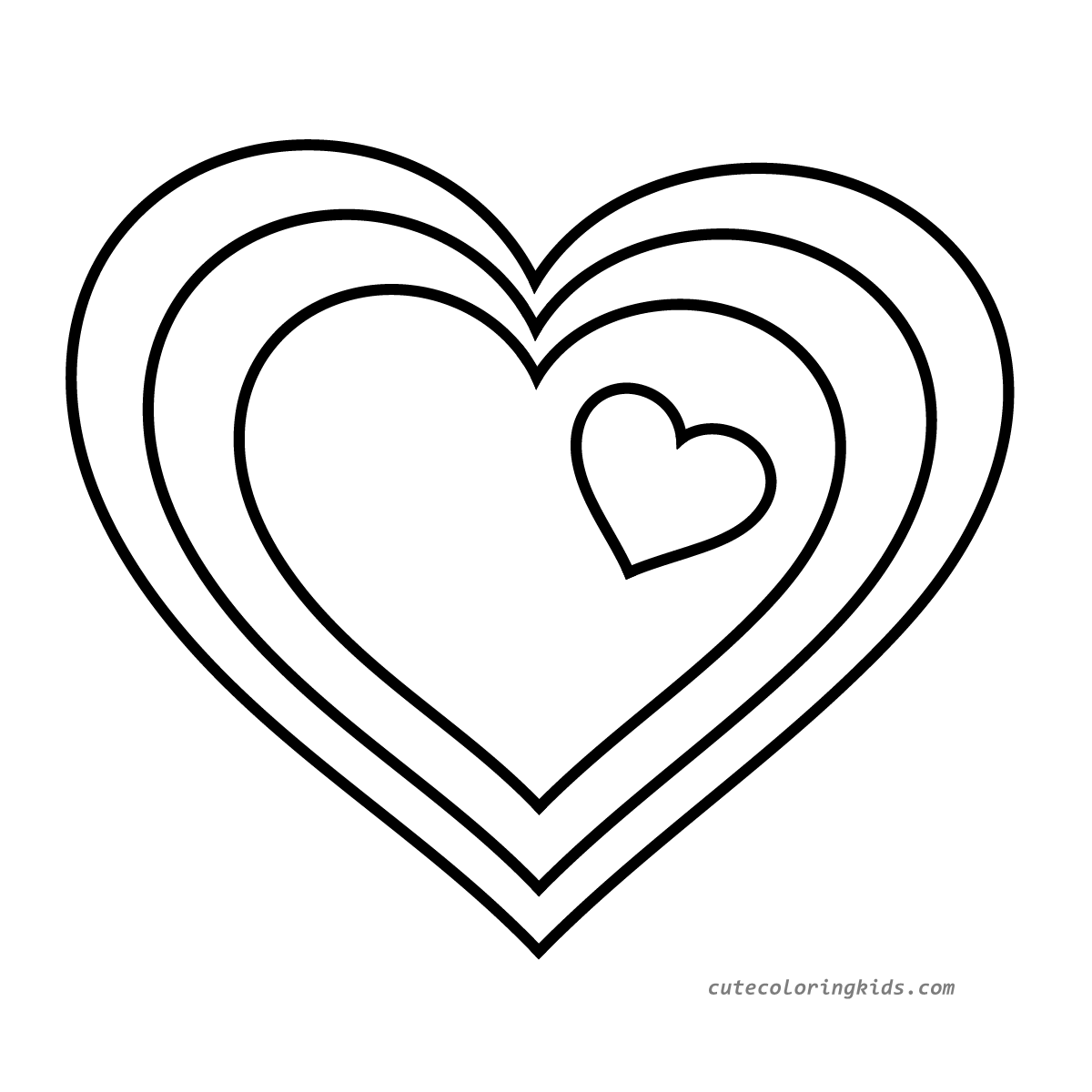 Lovely Layered Hearts: A Sweet Coloring Page for Valentine's Day