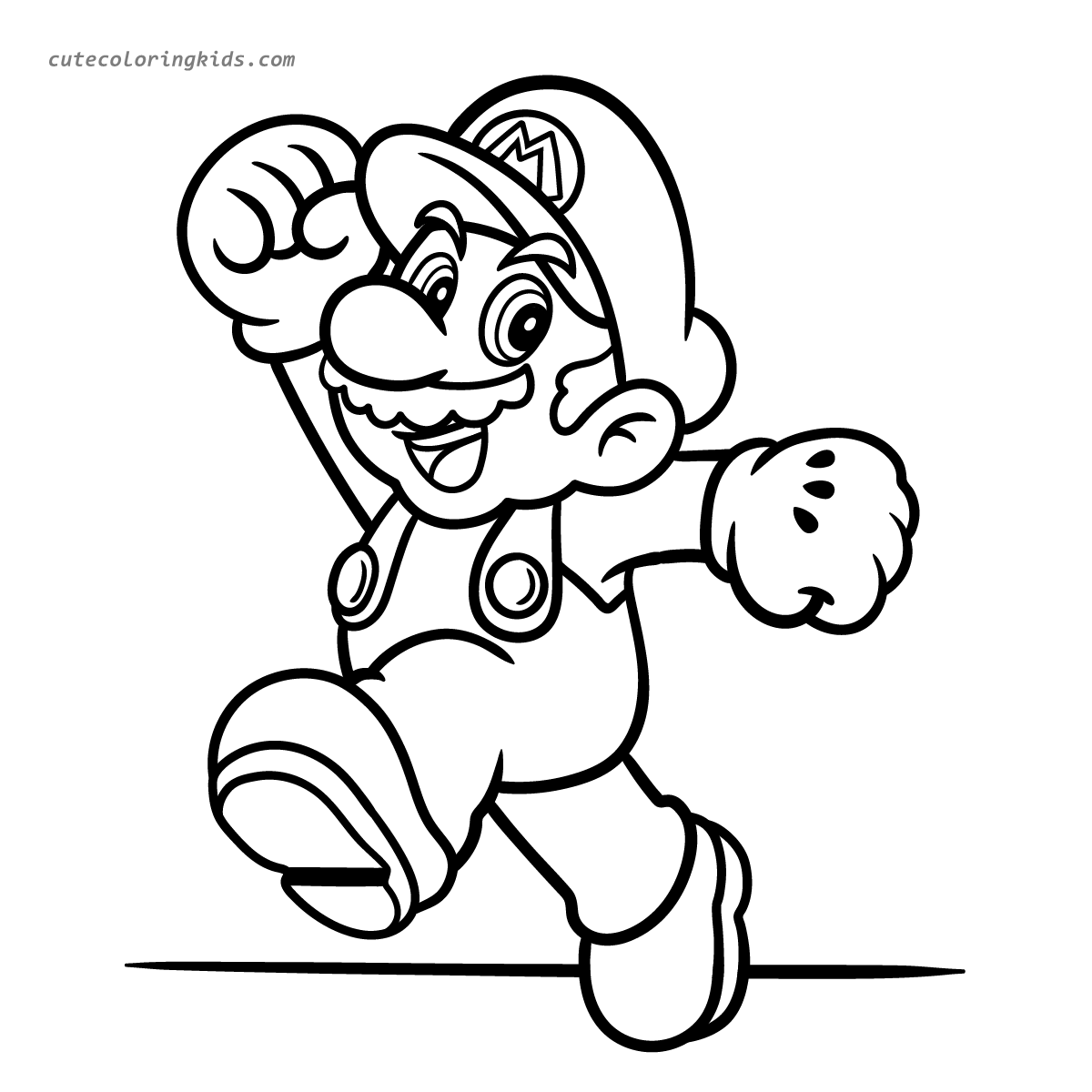 Ready to Run! A Coloring Page Featuring the Legendary Mario in Action