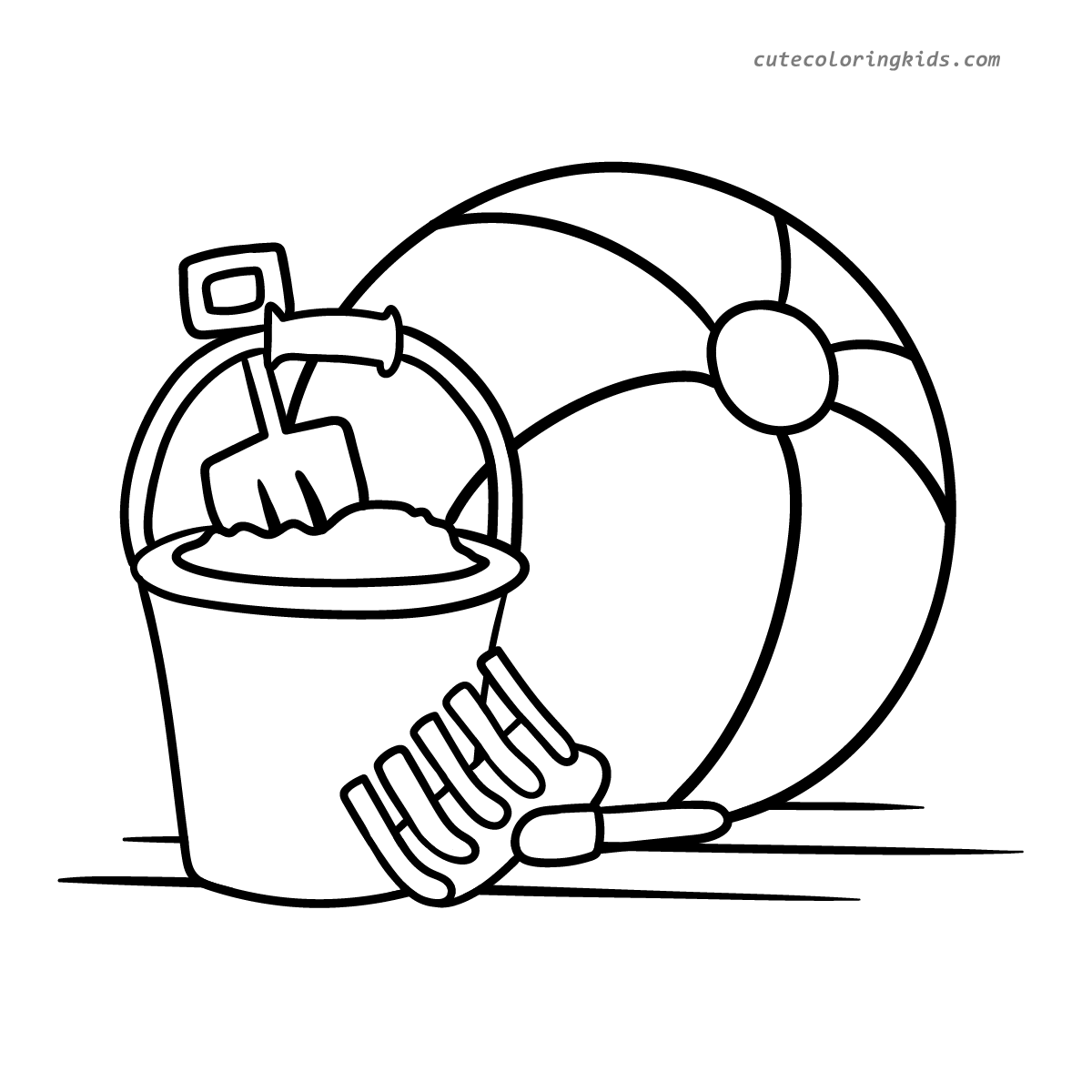 Sunny Day Fun at the Beach: A Delightful Coloring Page for Kids