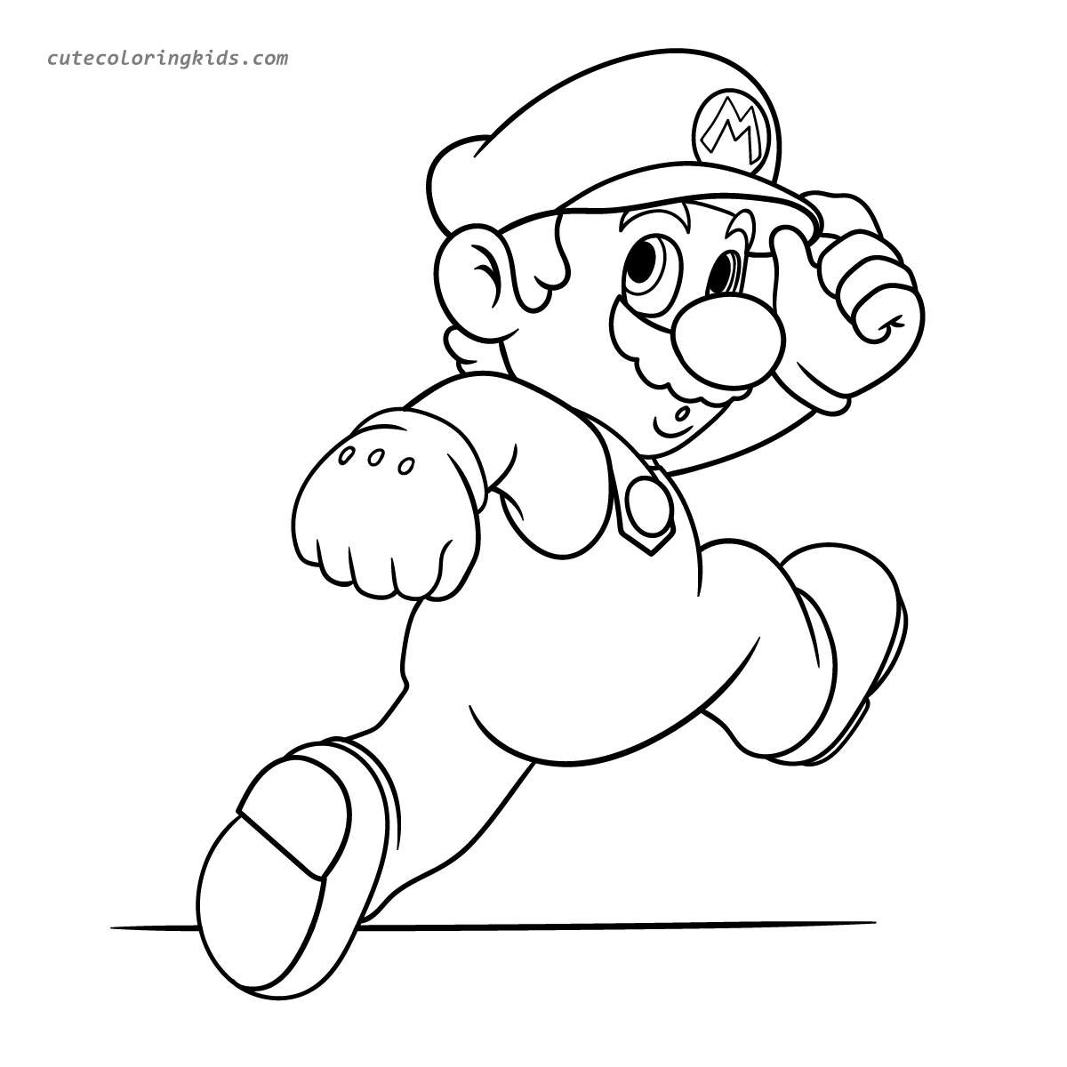 Super Mario's Dash: A Classic Coloring Page Adventure