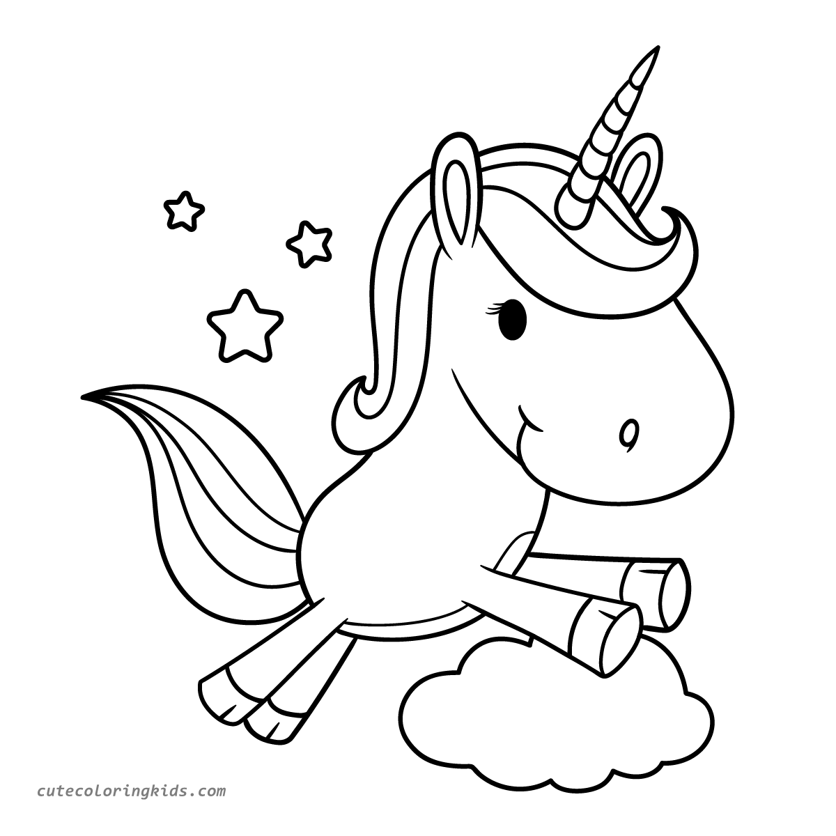 Whimsical Unicorn Leaping on a Cloud: A Magical Coloring Page Adventure