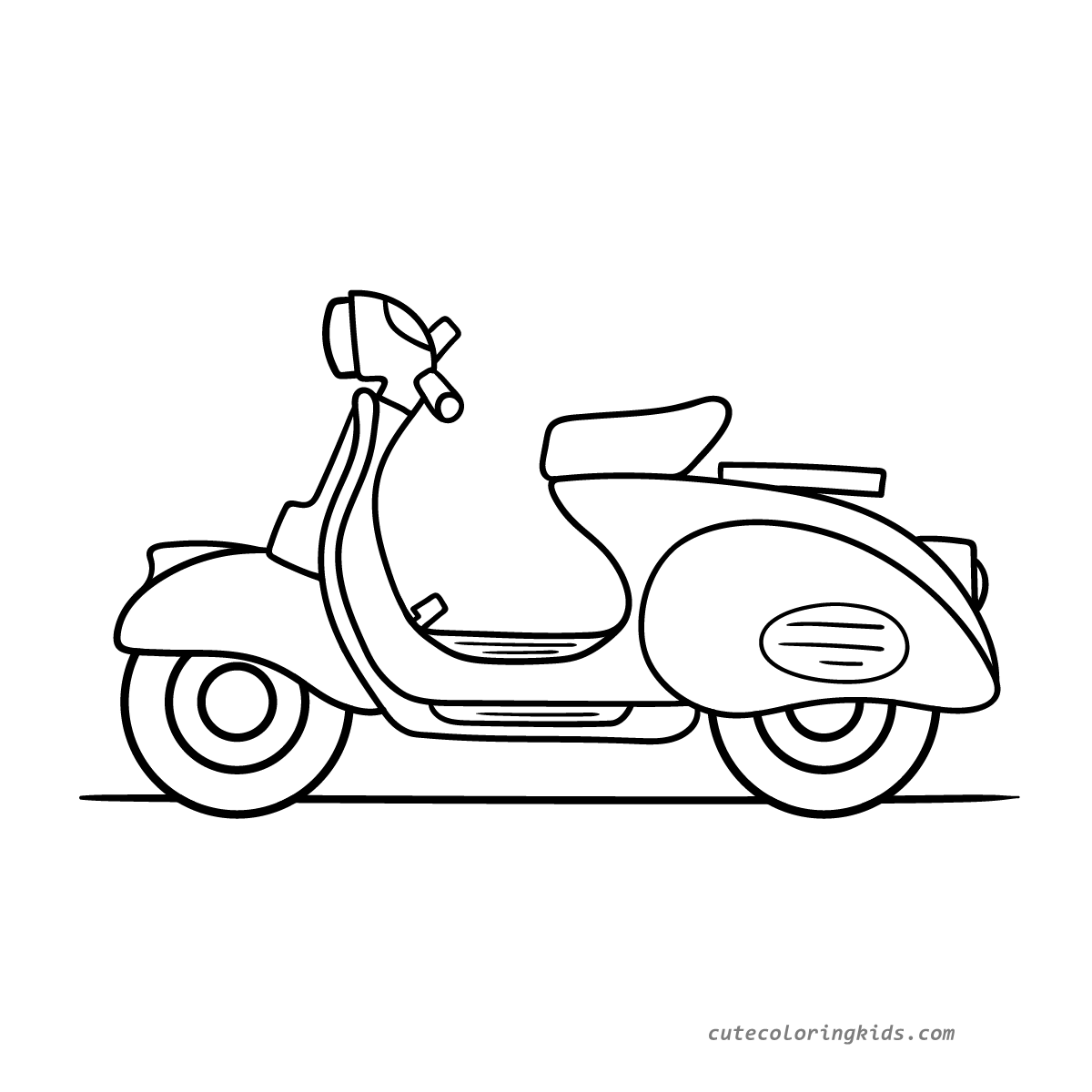 Classic Vespa Scooter: A Vintage Coloring Page for Artistic Adventures