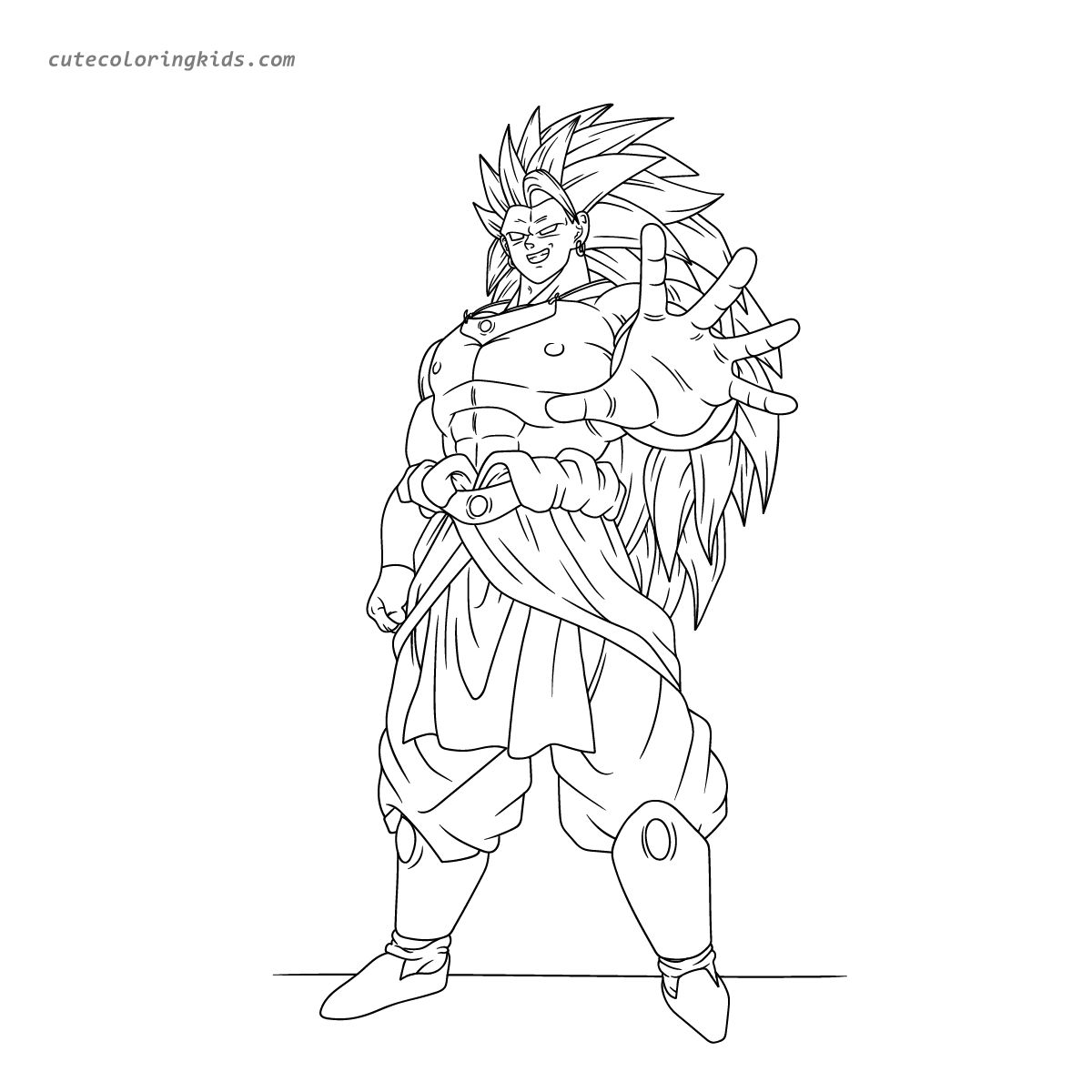 Magnificent Saiyan Warrior: A Coloring Page Featuring Goku's Ultra Instinct Form