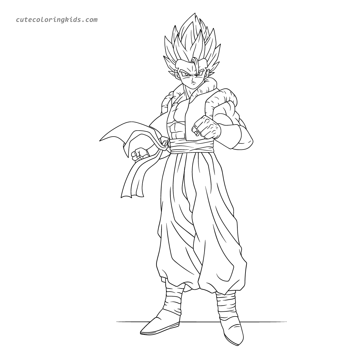 Super Saiyan Power Unleashed: A Dragon Ball Z Coloring Page Featuring the Mighty Warrior