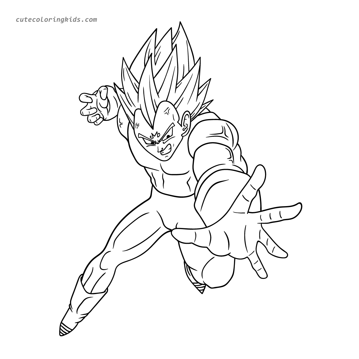 Super Saiyan Vegeta: Power Unleashed - A Dragon Ball Z Coloring Page
