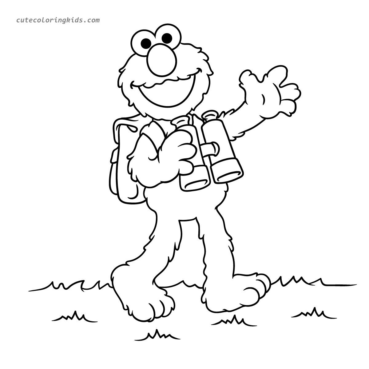 Elmo's Exciting Nature Adventure: A Fun Coloring Page for Kids!