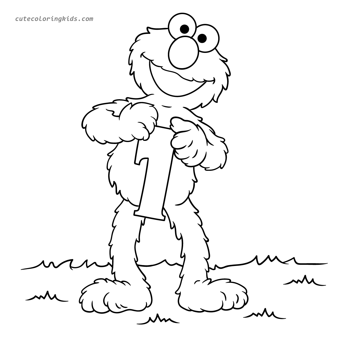 Elmo's First Place Coloring Page: A Fun Sesame Street Activity for Kids