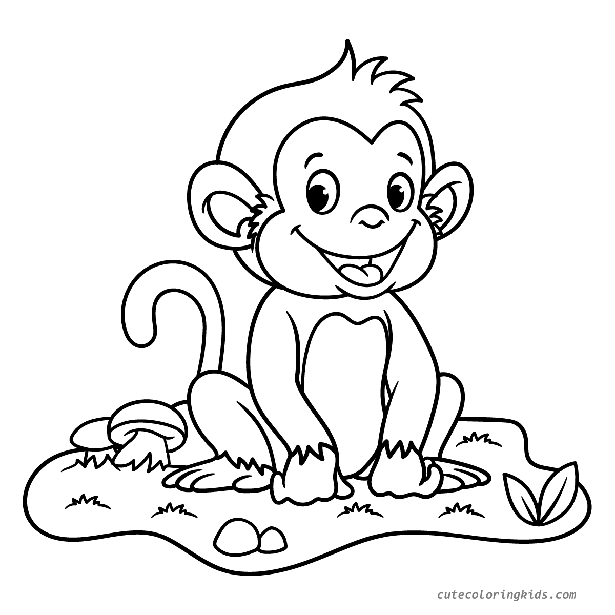 A Cheerful Little Monkey Ready for its Coloring Adventure