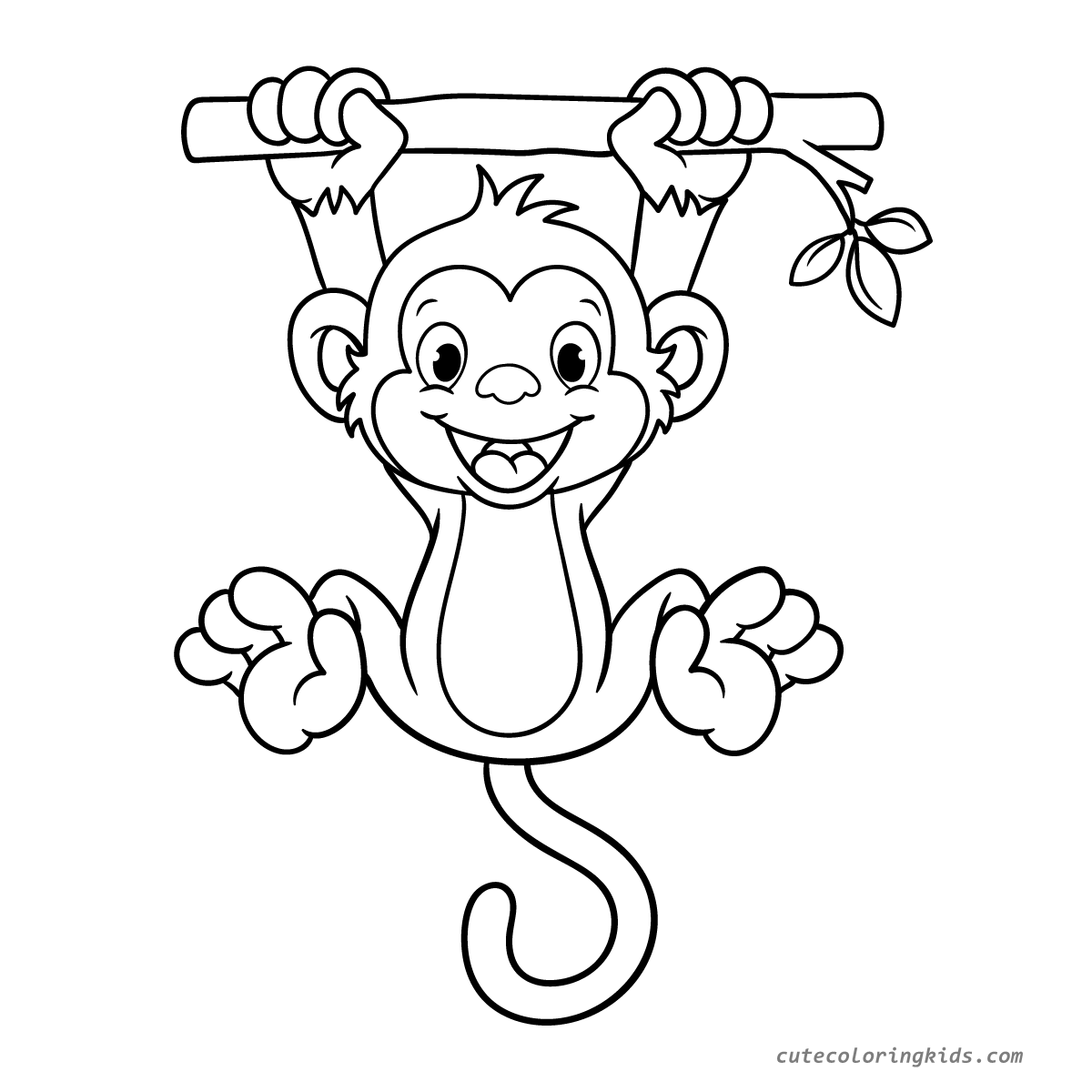 Playful Jungle Pal: A Delightful Monkey Coloring Page for Kids