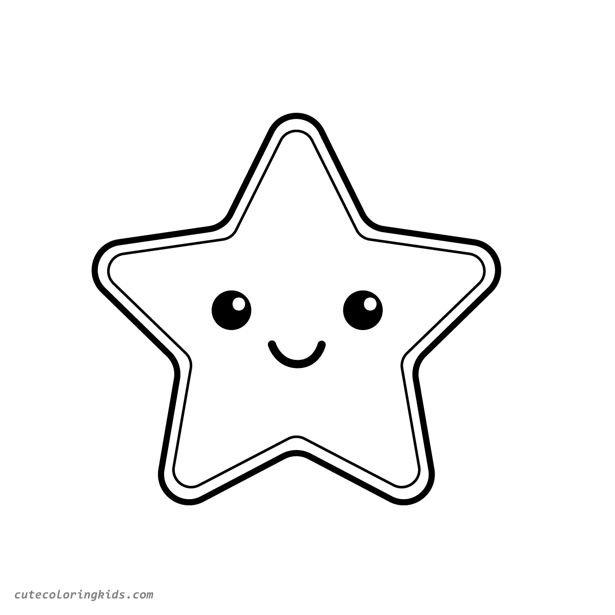 Adorable Smiling Star Character Design for Children's Coloring Activities