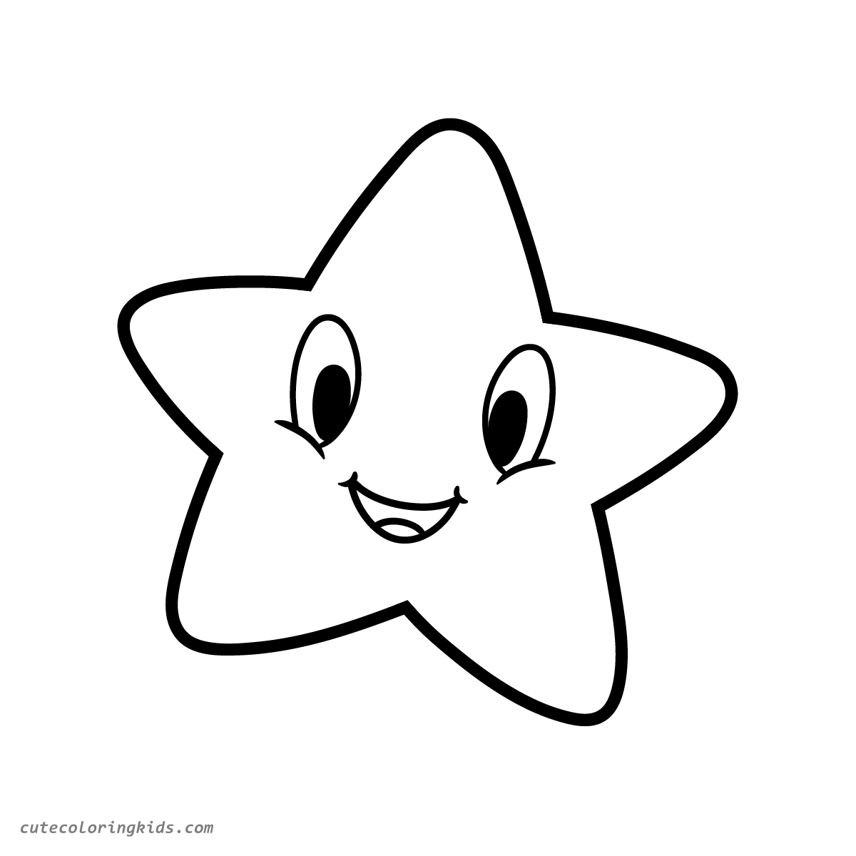 Happy Smiling Star Character Coloring Page for Children's Creative Activities