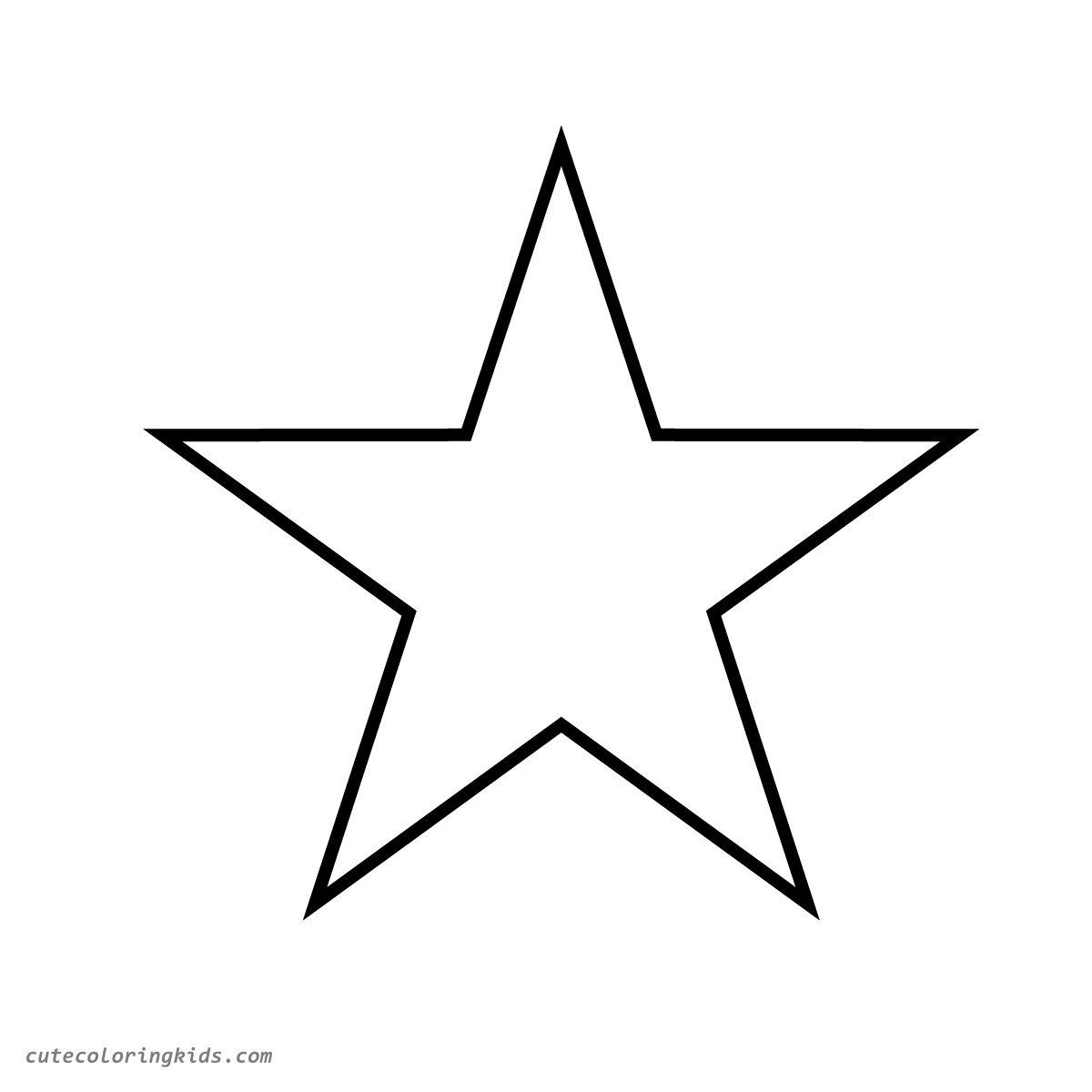 Simple Five-Pointed Star Outline Template for Creative Coloring Activities
