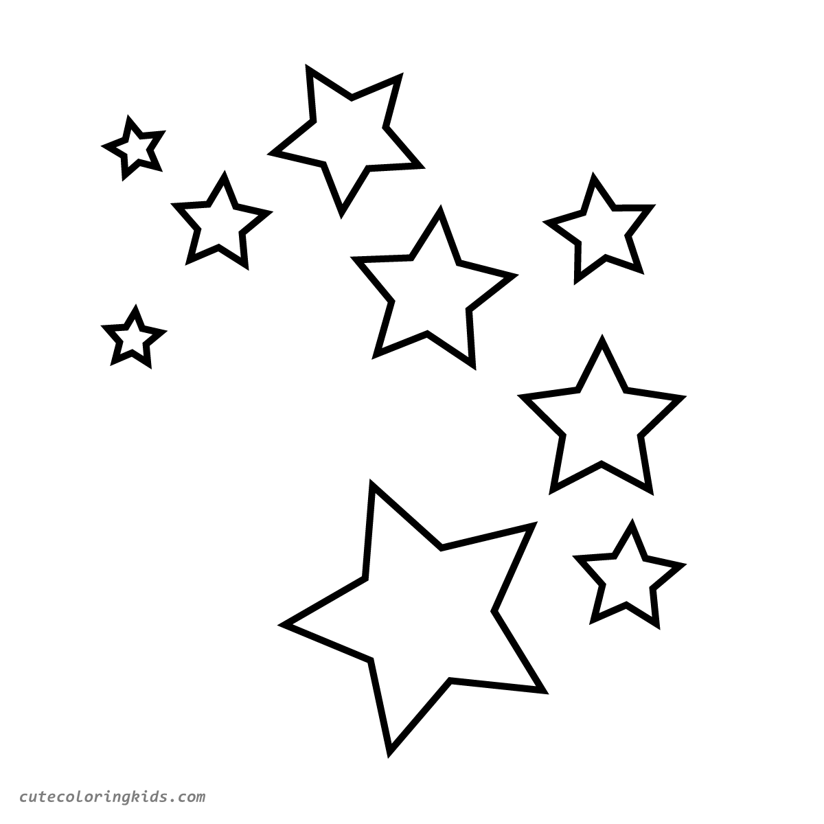Twinkling Stars Coloring Page for Creative Children's Space Imagination