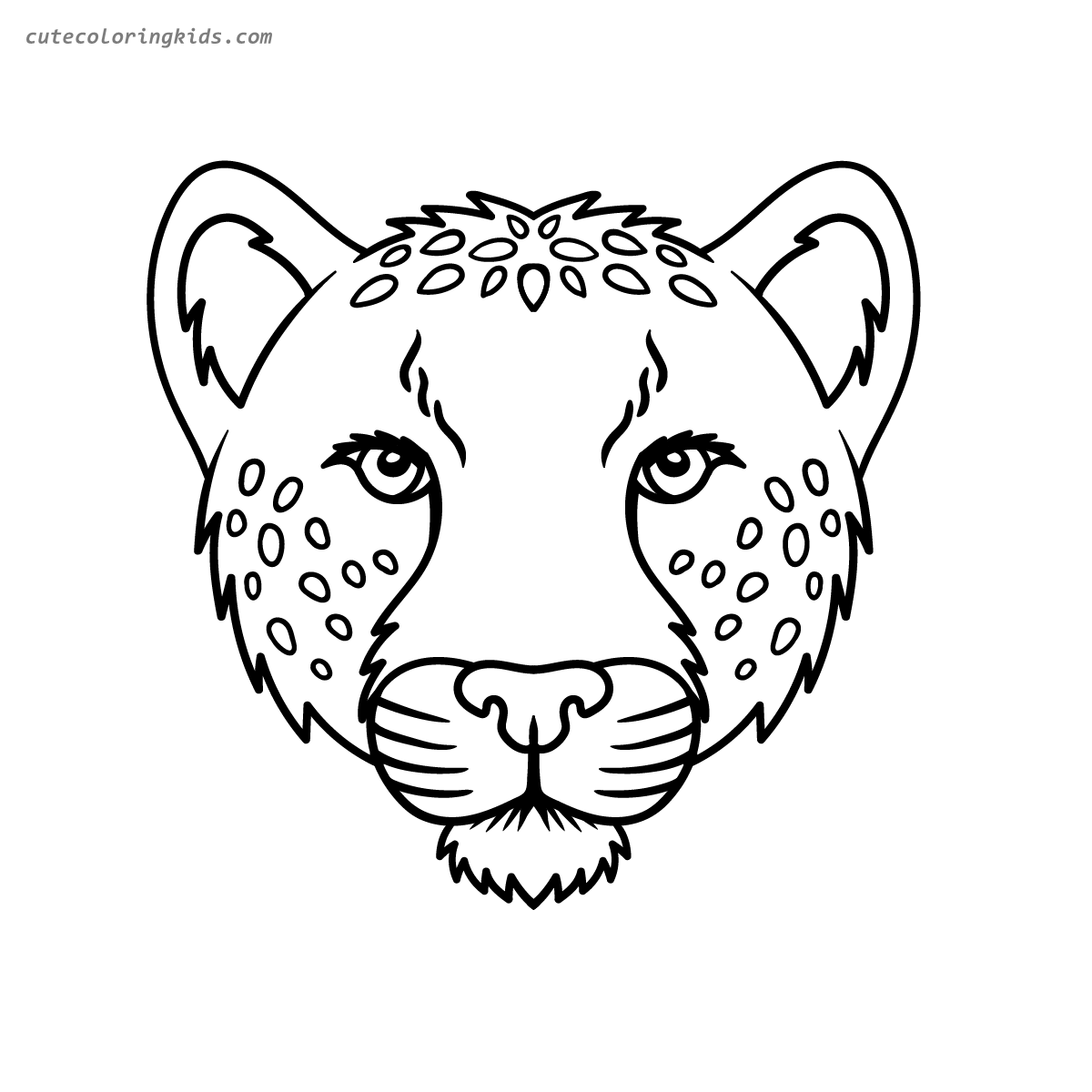 Beautiful Wild Cheetah Face Outline Drawing for Creative Coloring Activities